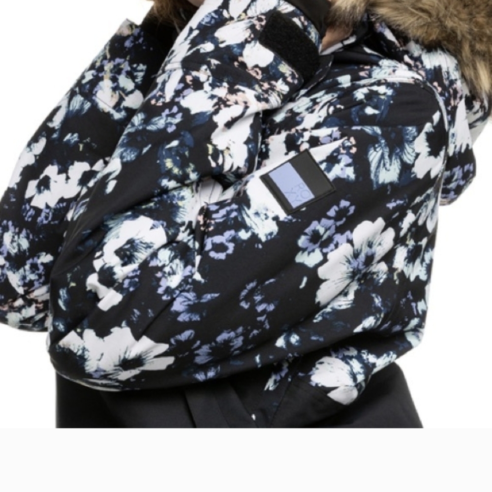 Roxy Shelter Jacket Black Floral Print Snow Anorak Style Pullover XS - Picture 7 of 7
